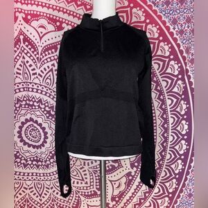 PINK Victoria’ Secret Active Long Sleeve Black Quarter Zip Women’s Size XL